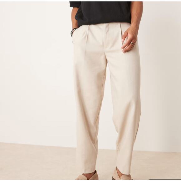 ASOS DESIGN Smart Oversized Pleated Chino Pants Size 32X30 - Picture 1 of 8
